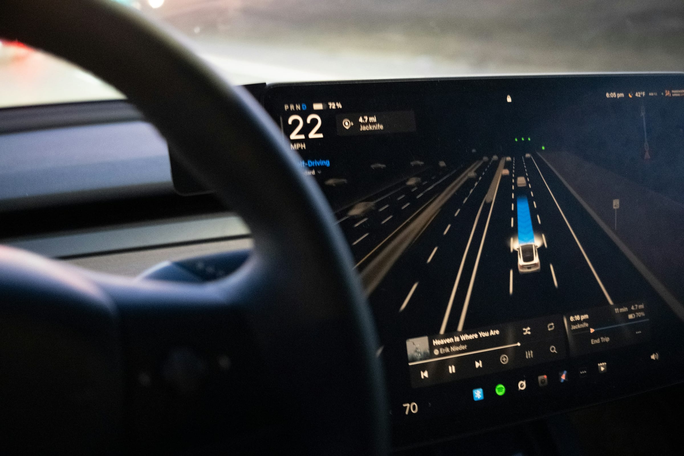 Tesla Model Y dashboard display